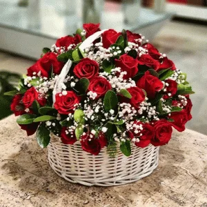 سبد گل رز