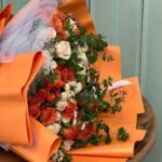 دسته گل رز نارنجی