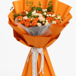 دسته گل رز نارنجی