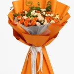دسته گل رز نارنجی