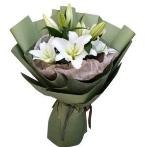 دسته گل لیلیوم اورینتال سفید